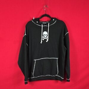 NEW DOLLS KILL CURRENT MOOD My Forsaken Soul Spiked Hoodie Size Small Black Goth